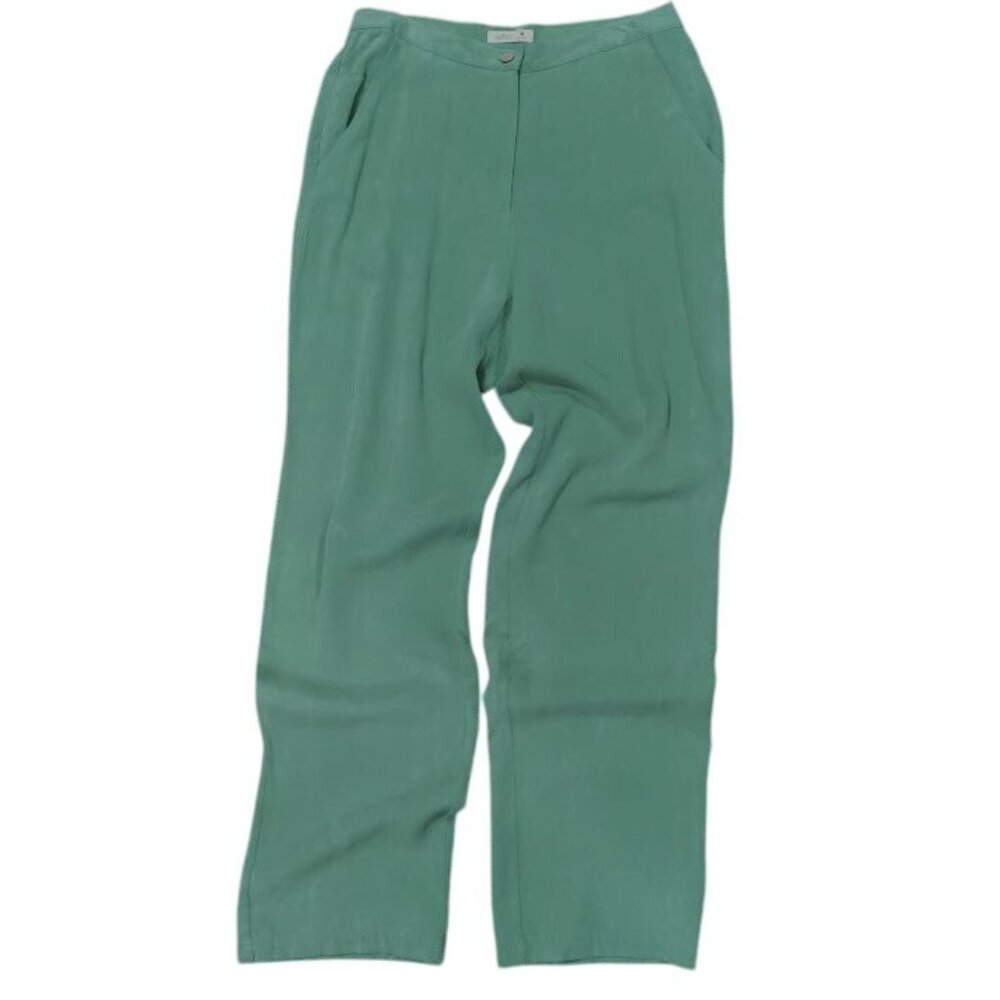 NWOT UbU I'll Be Me Lagenlook Artsey Boho Hippie Tencel Trouser Pants Green M/30 - Picture 2 of 11